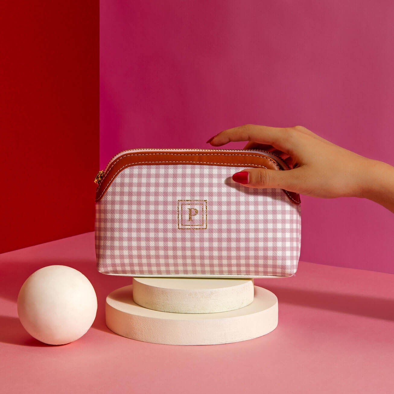 Pink Mini Oval Pouch