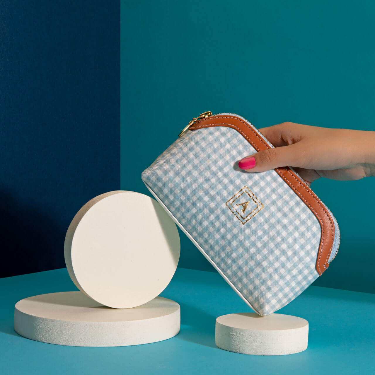 Pattern Of Joy Blue Mini Oval Pouch 1 Blue Mini Oval Pouch