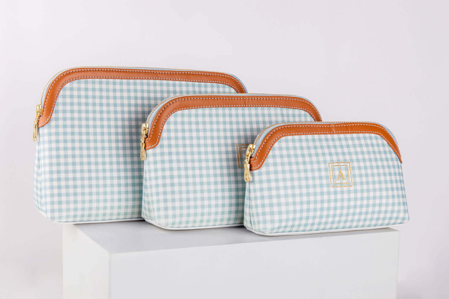 Pattern Of Joy Blue Oval All Purpose Pouch - Set of 3 2 Blue Pouches Set