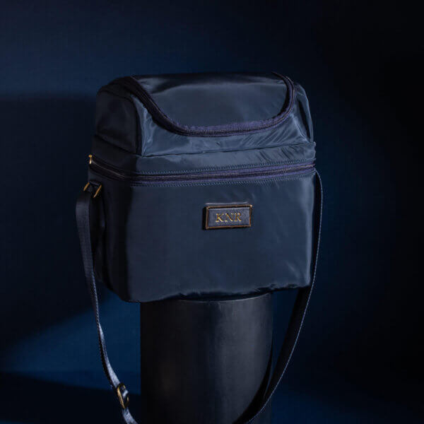 Back To Basic Navy Double Decker Insulated Lunch Bag Front Back To Basics Double Decker Insulated Lunch Bag - ₹4,000.00