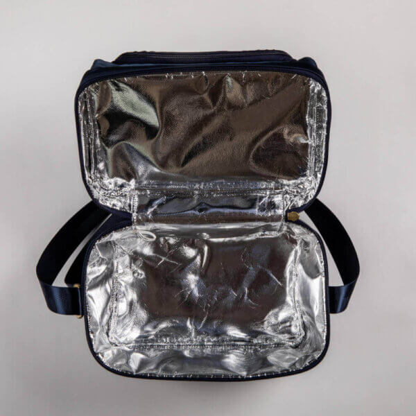 Back To Basic Navy Double Decker Insulated Lunch Bag Inside Back To Basics Double Decker Insulated Lunch Bag - ₹4,000.00